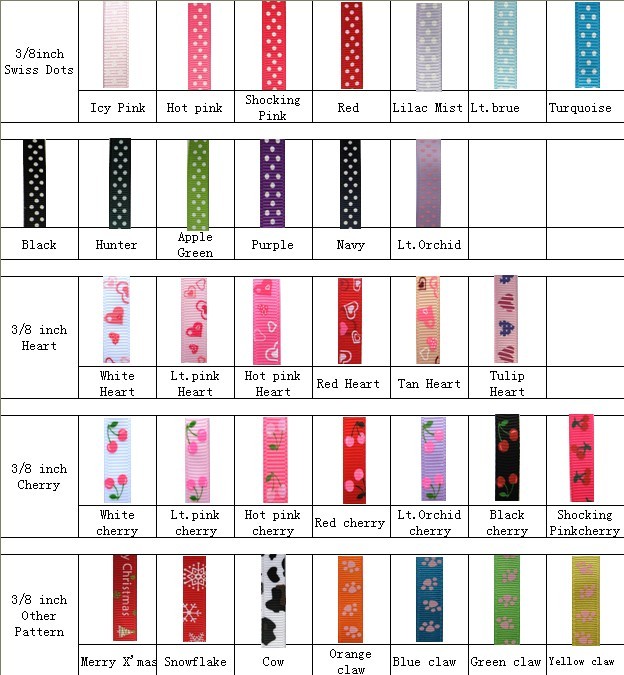 3/8inch printed ribbon